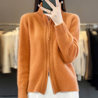 Luna | Cardigan Zippé en Maille Douce