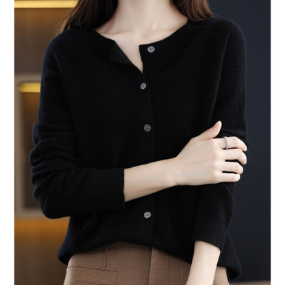Mercy | Cardigan en Laine Mérinos à Col Rond