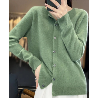 Mercy | Cardigan en Laine Mérinos à Col Rond