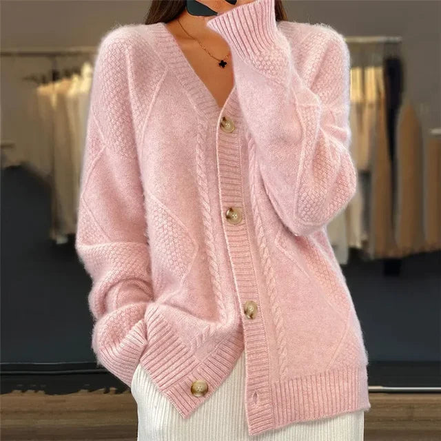 Lena | Cardigan Boutonné à Manches Longues