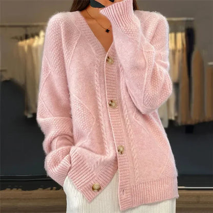 Lena | Cardigan Boutonné à Manches Longues