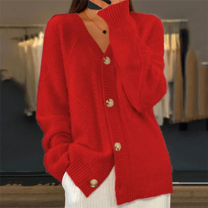 Lena | Cardigan Boutonné à Manches Longues