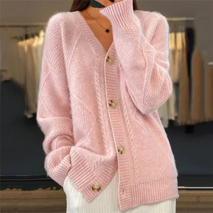 Lena | Cardigan Boutonné à Manches Longues
