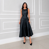 Robe Midi en Simili Cuir