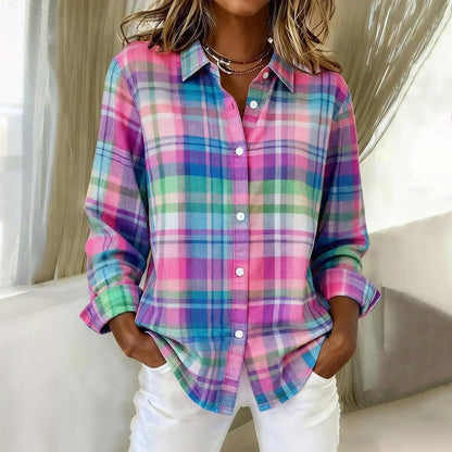 Lea | Blouse à carreaux colorée