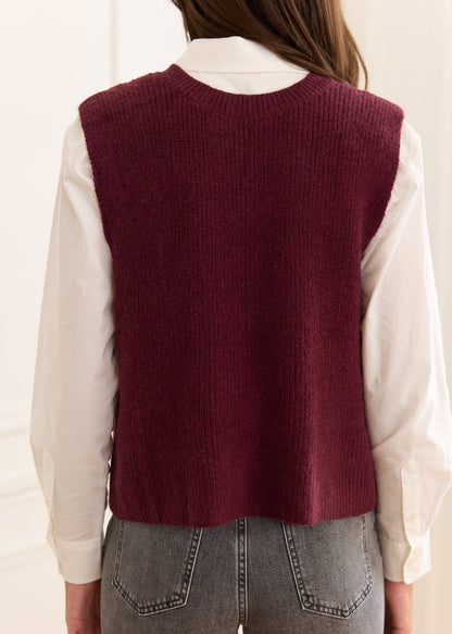 Gilet sans manches en maille Kyara à nœuds au dos