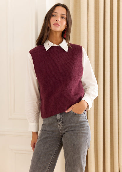 Gilet sans manches en maille Kyara à nœuds au dos