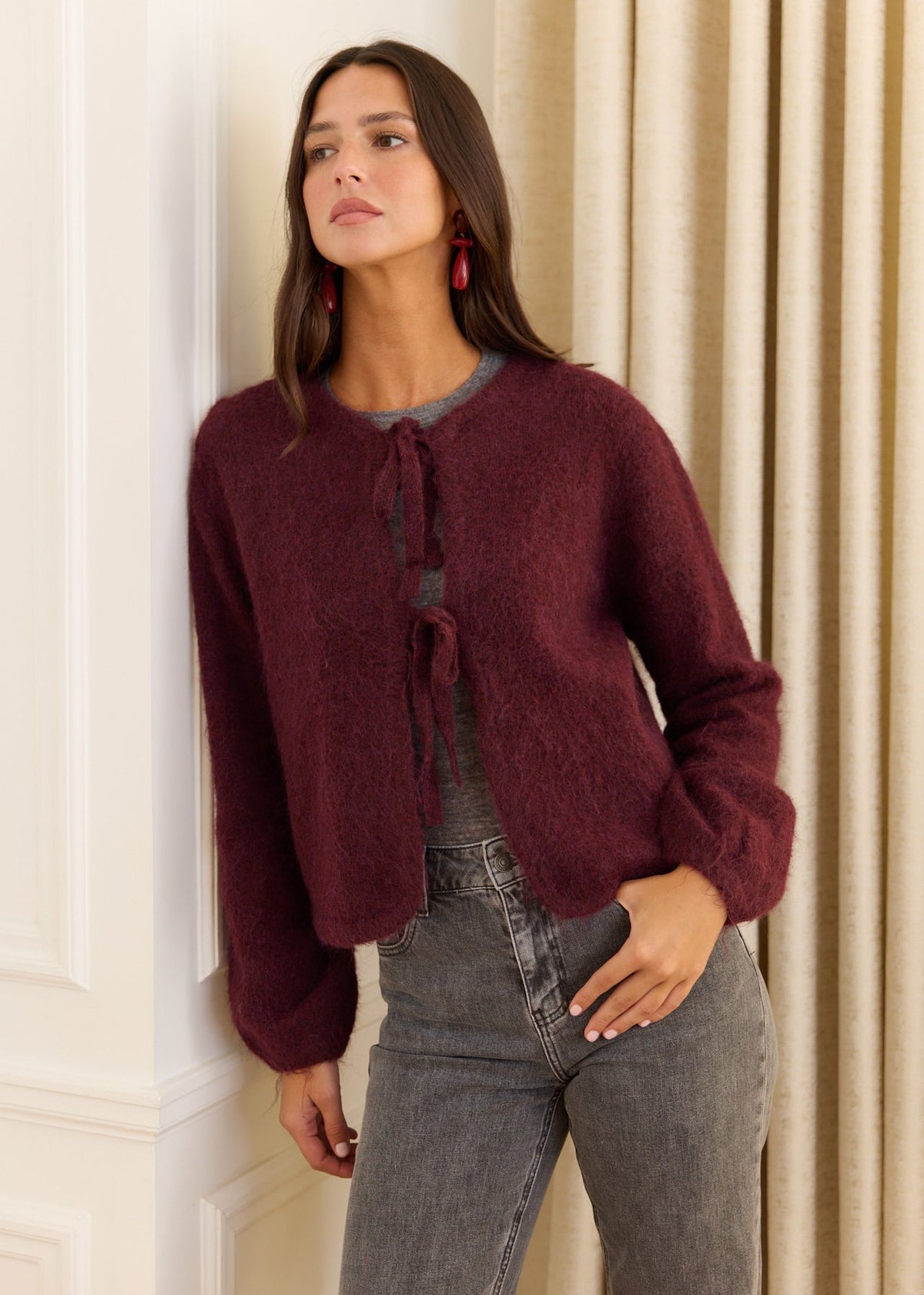 Gilet en maille Esther à nœuds