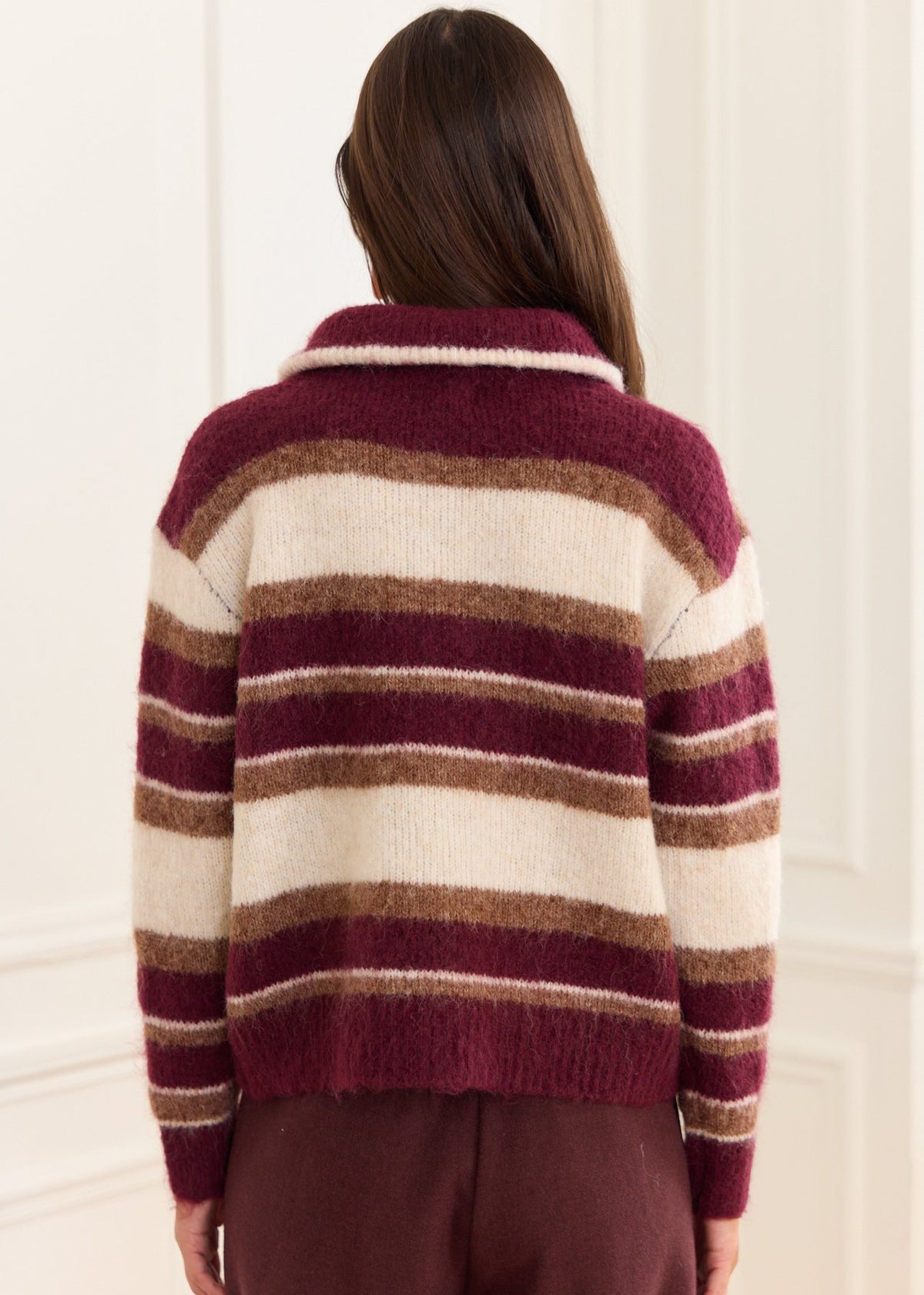 Pull rayé Bridget à col zippé