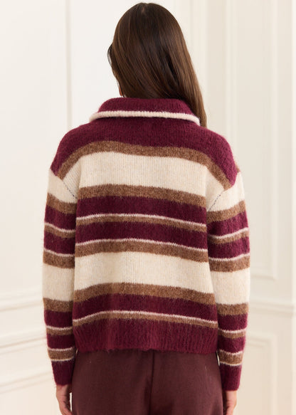 Pull rayé Bridget à col zippé