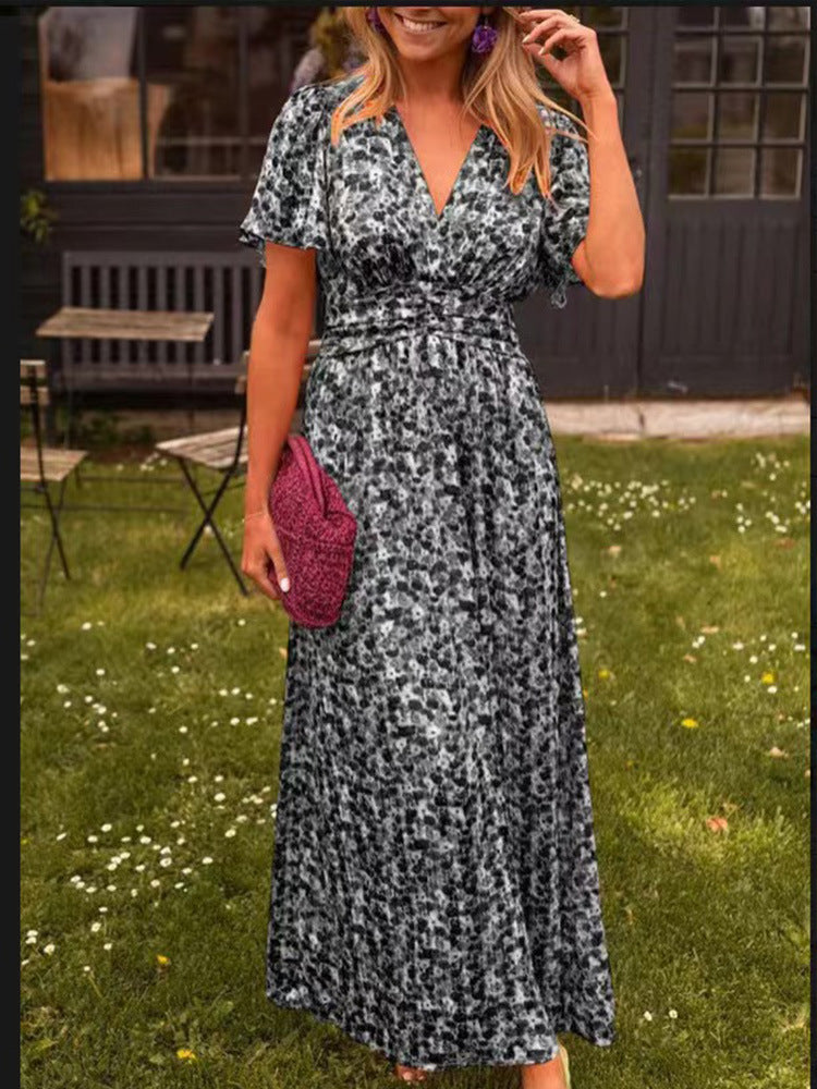 Élina | Robe longue fluide à imprimé fleuri