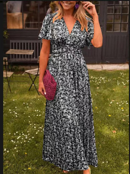 Élina | Robe longue fluide à imprimé fleuri