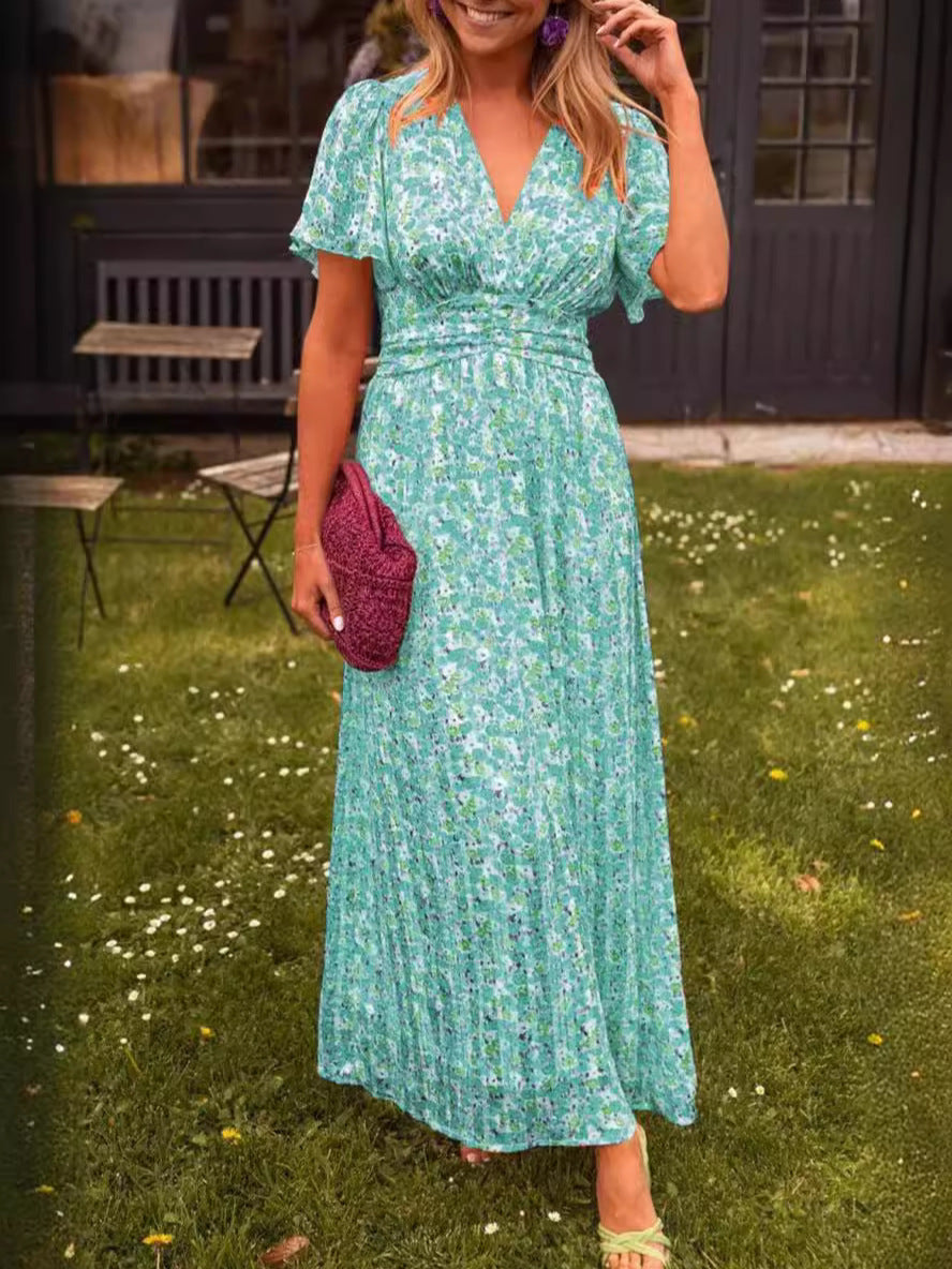 Élina | Robe longue fluide à imprimé fleuri