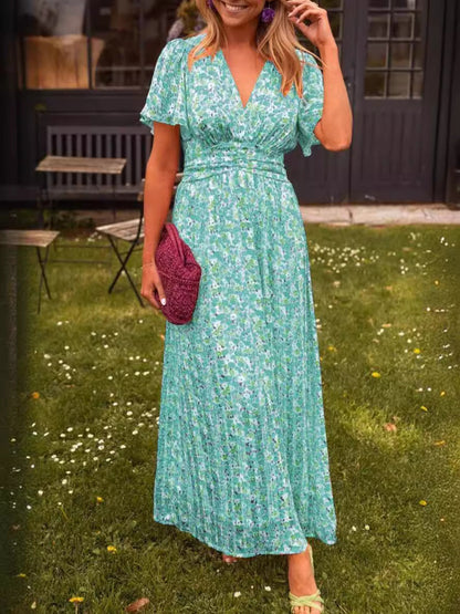 Élina | Robe longue fluide à imprimé fleuri