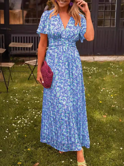 Élina | Robe longue fluide à imprimé fleuri