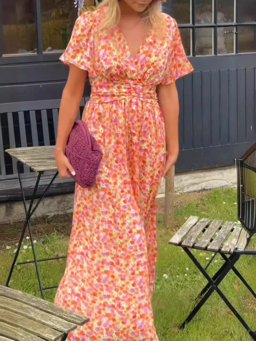Élina | Robe longue fluide à imprimé fleuri