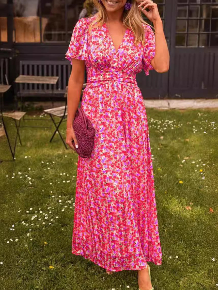 Élina | Robe longue fluide à imprimé fleuri