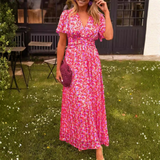 Élina | Robe longue fluide à imprimé fleuri