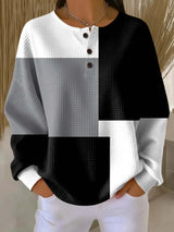 Sweat gaufré en coton à motif géométrique
