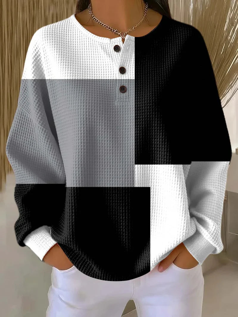 Sweat gaufré en coton à motif géométrique
