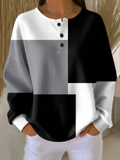 Sweat gaufré en coton à motif géométrique