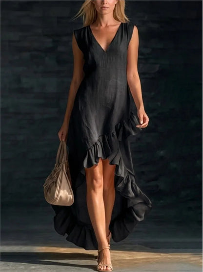 Rowan | Robe Longue Sans Manches à Volant