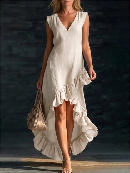 Rowan | Robe Longue Sans Manches à Volant