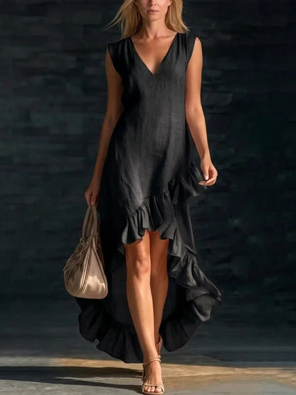 Rowan | Robe Longue Sans Manches à Volant