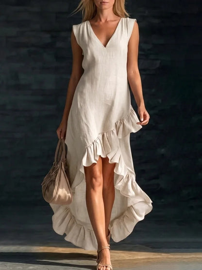 Rowan | Robe Longue Sans Manches à Volant