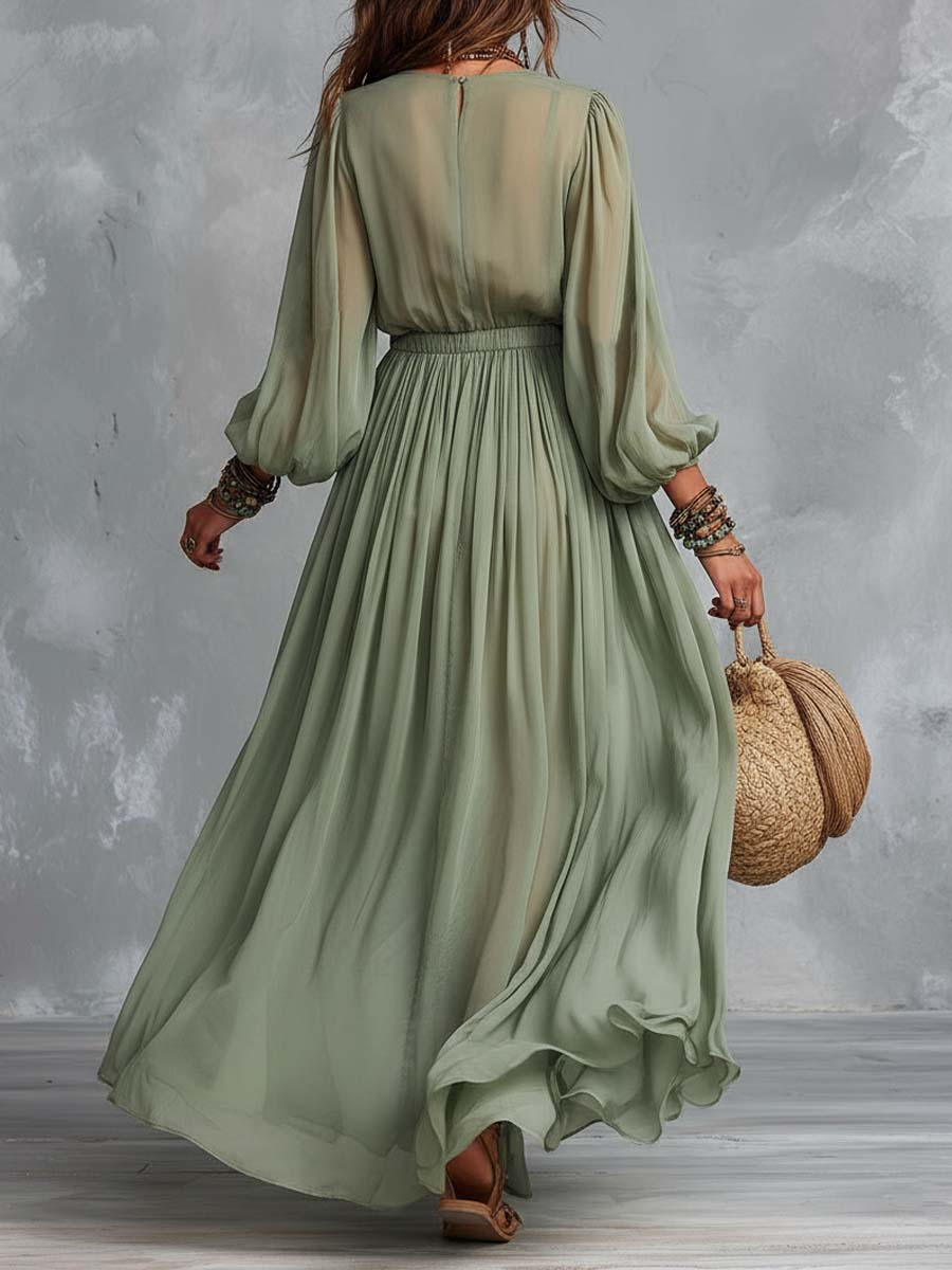 Élodine™ | Robe longue bohème à imprimé fleuri