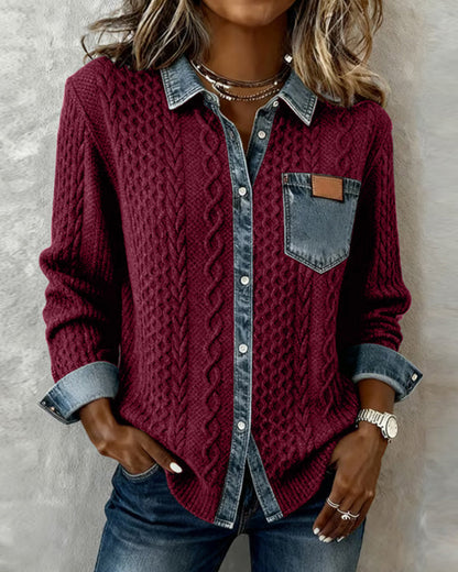 Ana | Chemise en jean à manches longues et empiècements