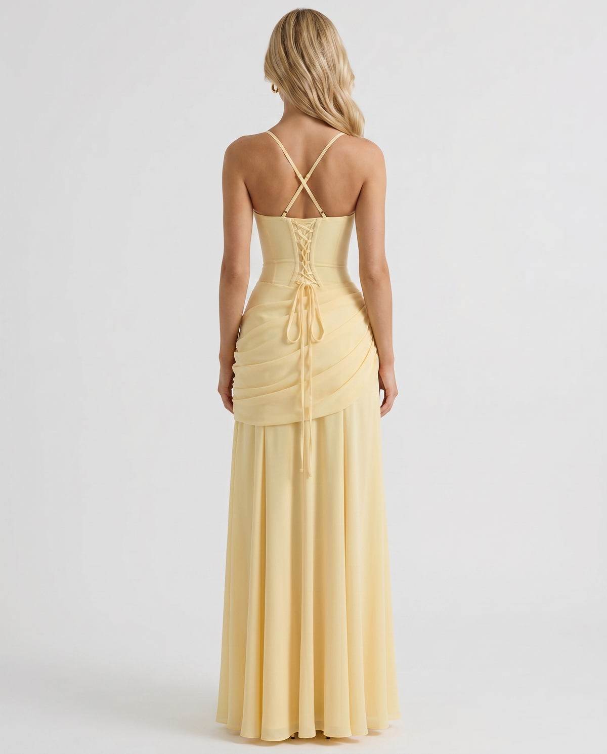 Charlotte | Robe longue drapée jaune