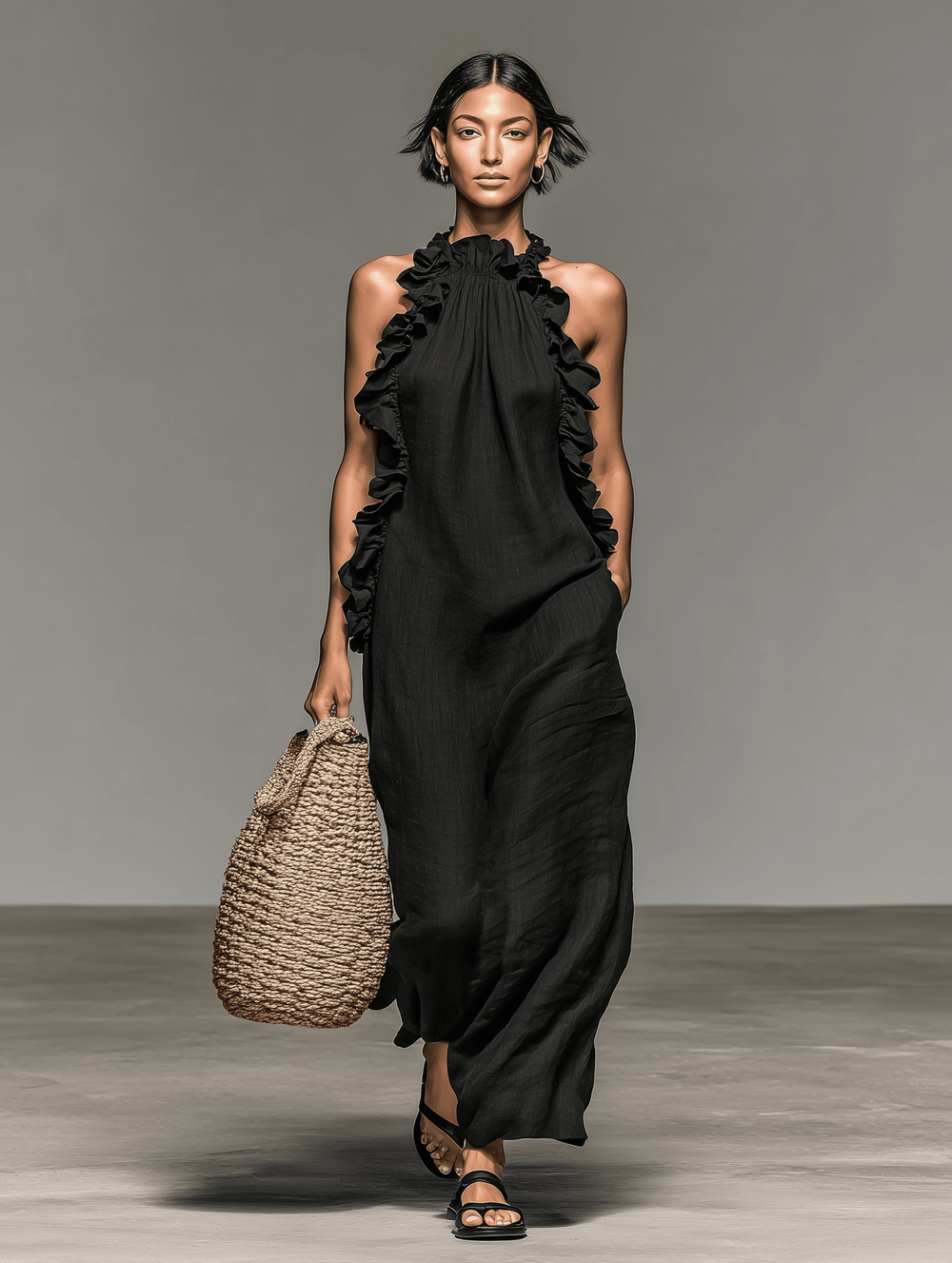 Lua | Robe longue à poches - Maison Lunelle