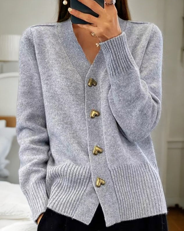 Michaela | Cardigan Boutonné à Col V