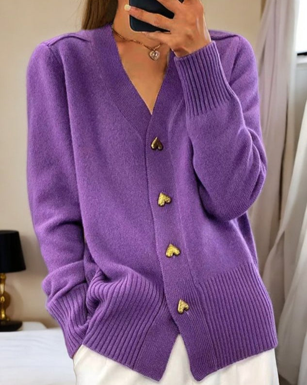 Michaela | Cardigan Boutonné à Col V