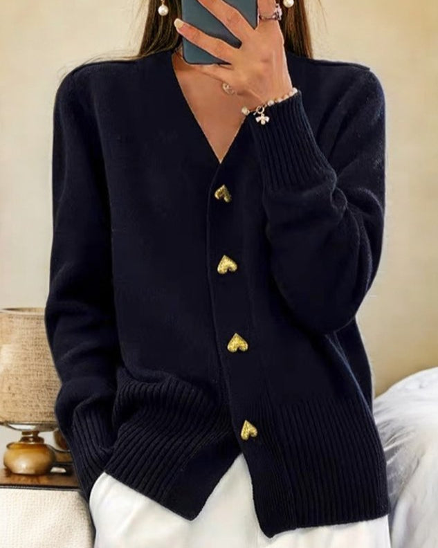 Michaela | Cardigan Boutonné à Col V