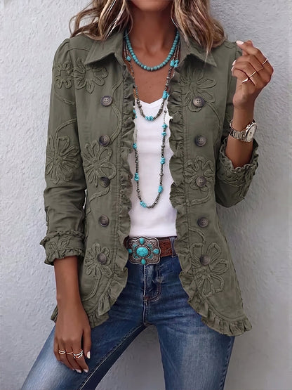 Sienna | Veste Boutonnée à Volants