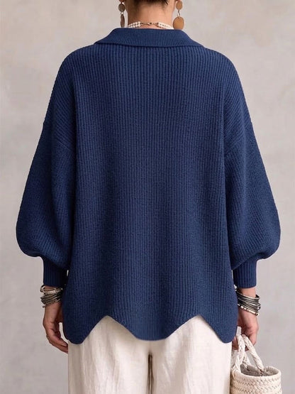Karina | Cardigan oversize à col et boutons dorés