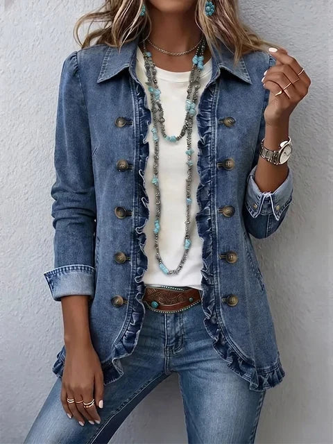 Sienna | Veste Boutonnée à Volants
